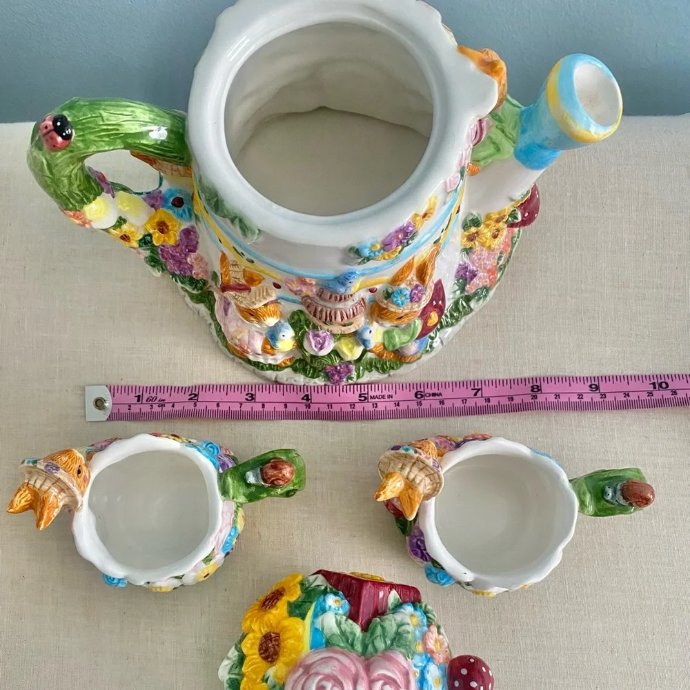 Bunny Rabbit Garden Party Vintage Tea Set
